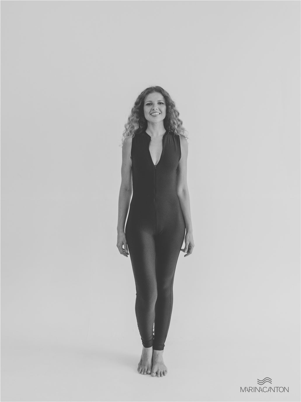 Macação Spirit Pilates com Zíper Preto