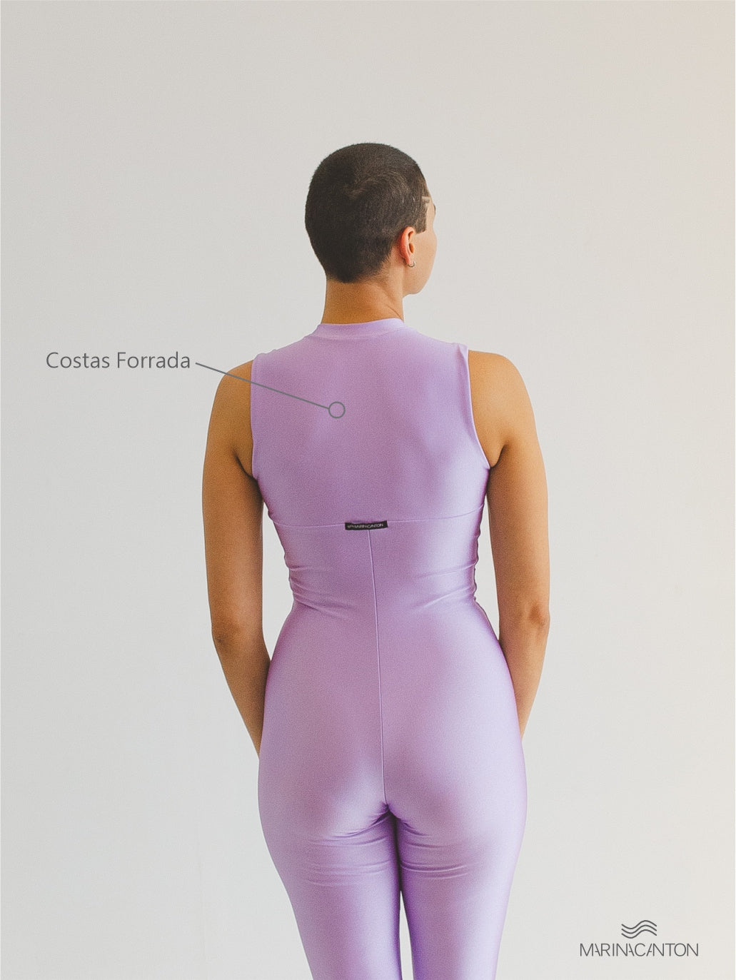 Macação Spirit Pilates com Zíper Lavanda