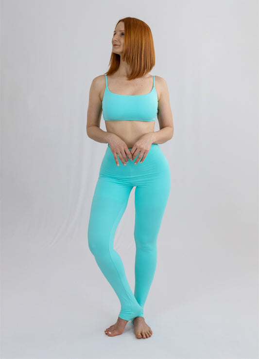 Conjunto Bio Light: Top de Alcinha + Top Manga Longa + Legging Cós Alongado com Shorts Interno Acqua