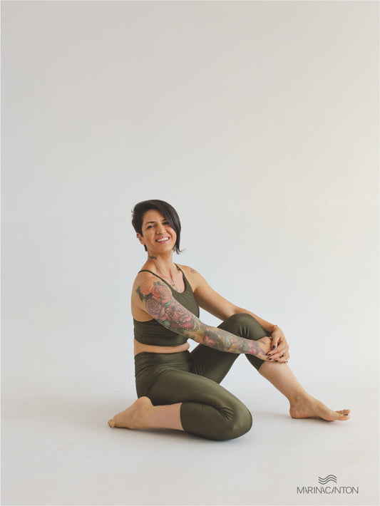 Legging Capri Spirit Light Cintura Alta Oliva