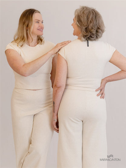 Blusa Cropped Semear Canelado Linho