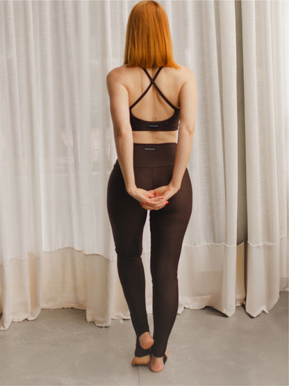 Legging Spirit Cintura Alta com Pézinho Café