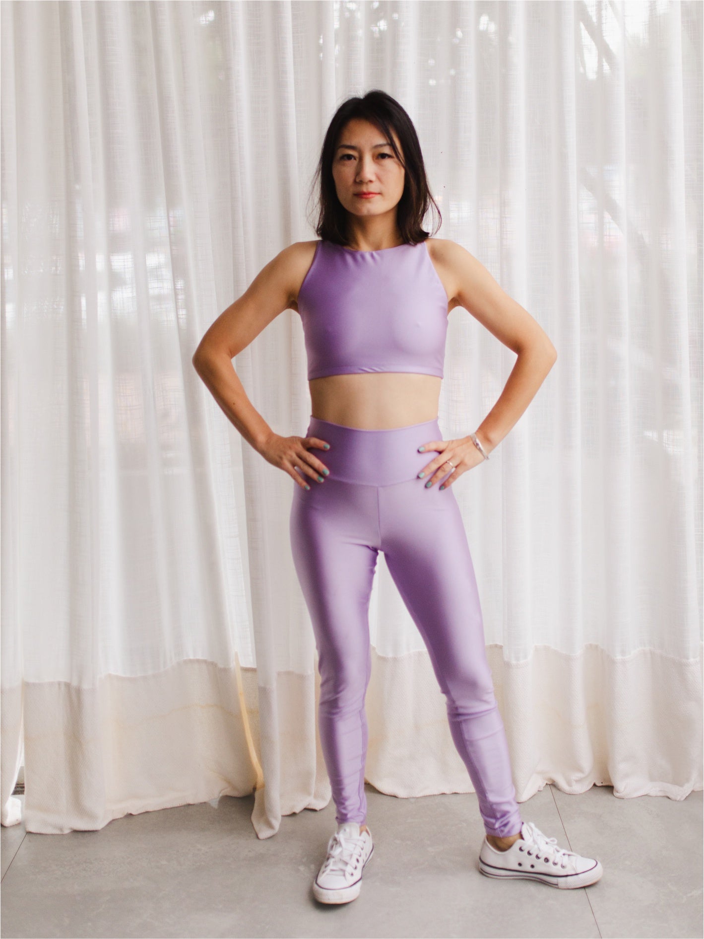 Top Spirit Alça Cruzada Lavanda