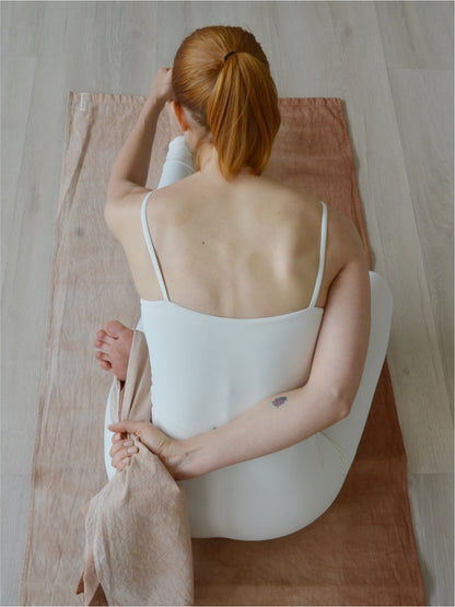 Kit Cotton Mat  + Toalha de Ajuste 100% Algodão com Tingimento Artesanal - Degradê Terra