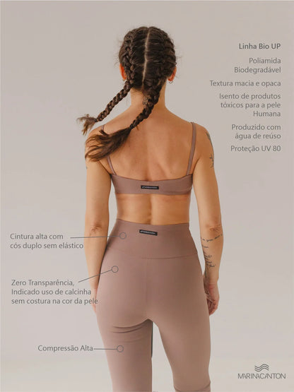 Legging Bio UP Compress Cintura Alta Avelã