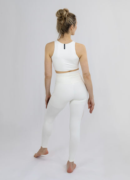 Legging Bio Light Cós Alongado com Shorts Interno Clássicos Off White