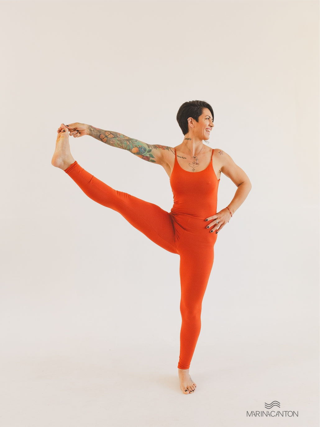 Macacão Bio Light Alcinha Costas V com Shorts Interno Colors Laranja Terracota