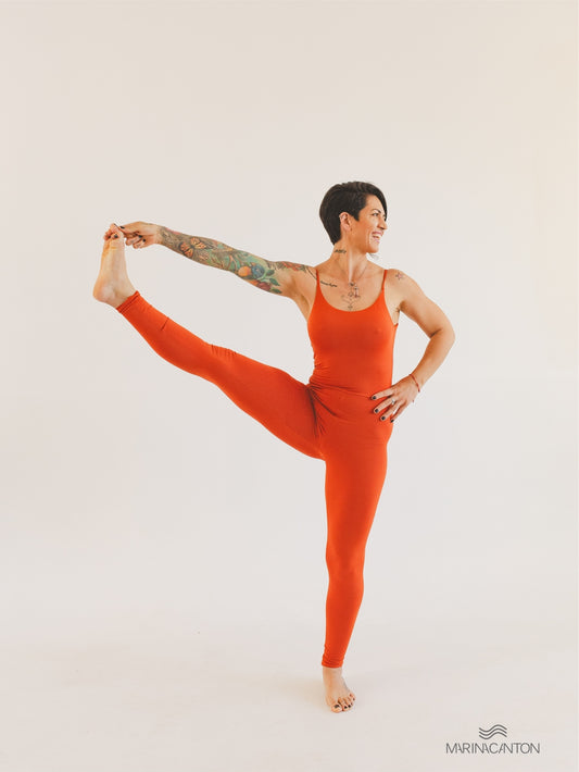 Macacão Bio Light Alcinha Costas V com Shorts Interno Colors Laranja Terracota