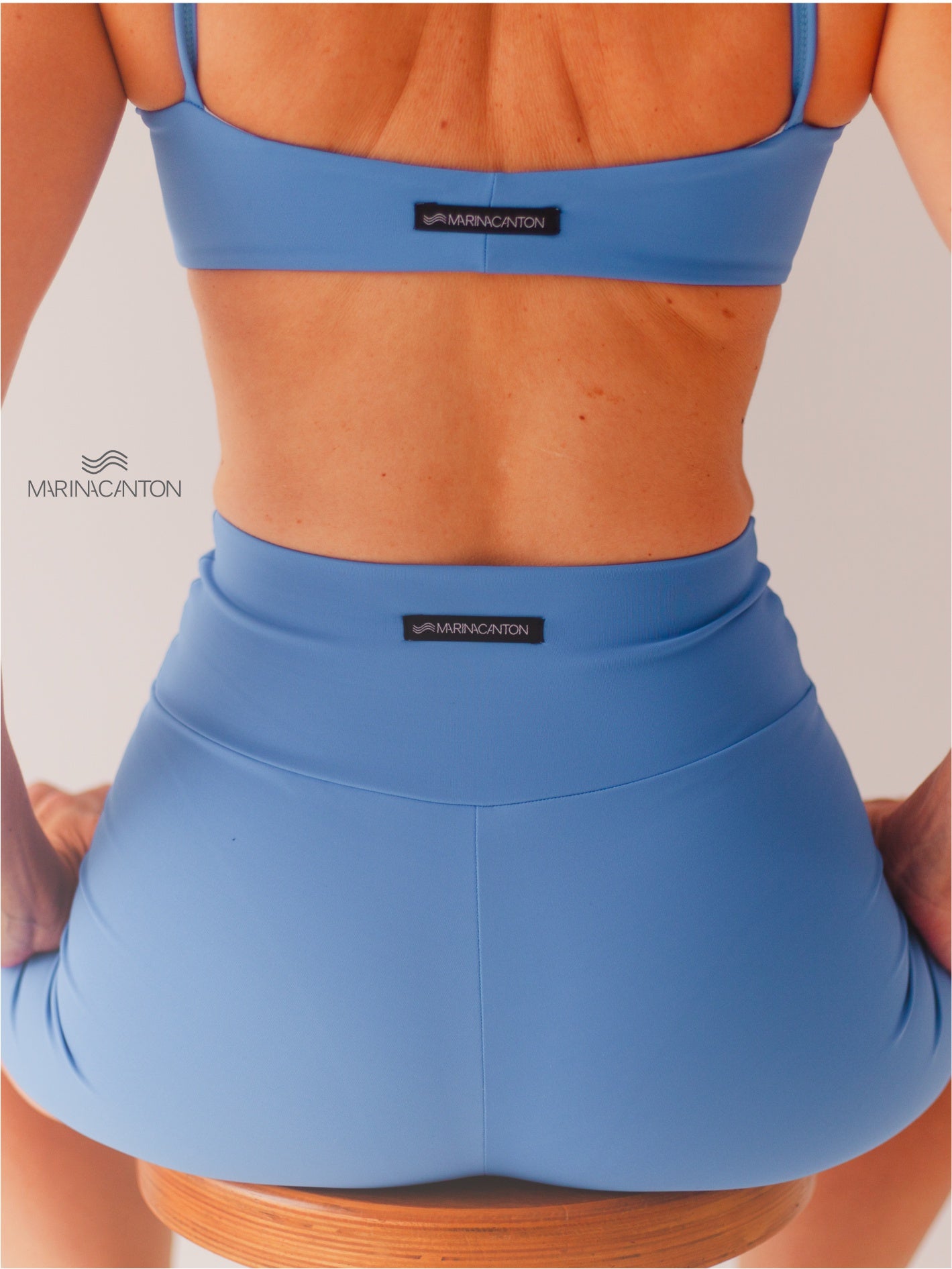 Bermuda Bio Up Compress Cintura Alta Azul Índigo