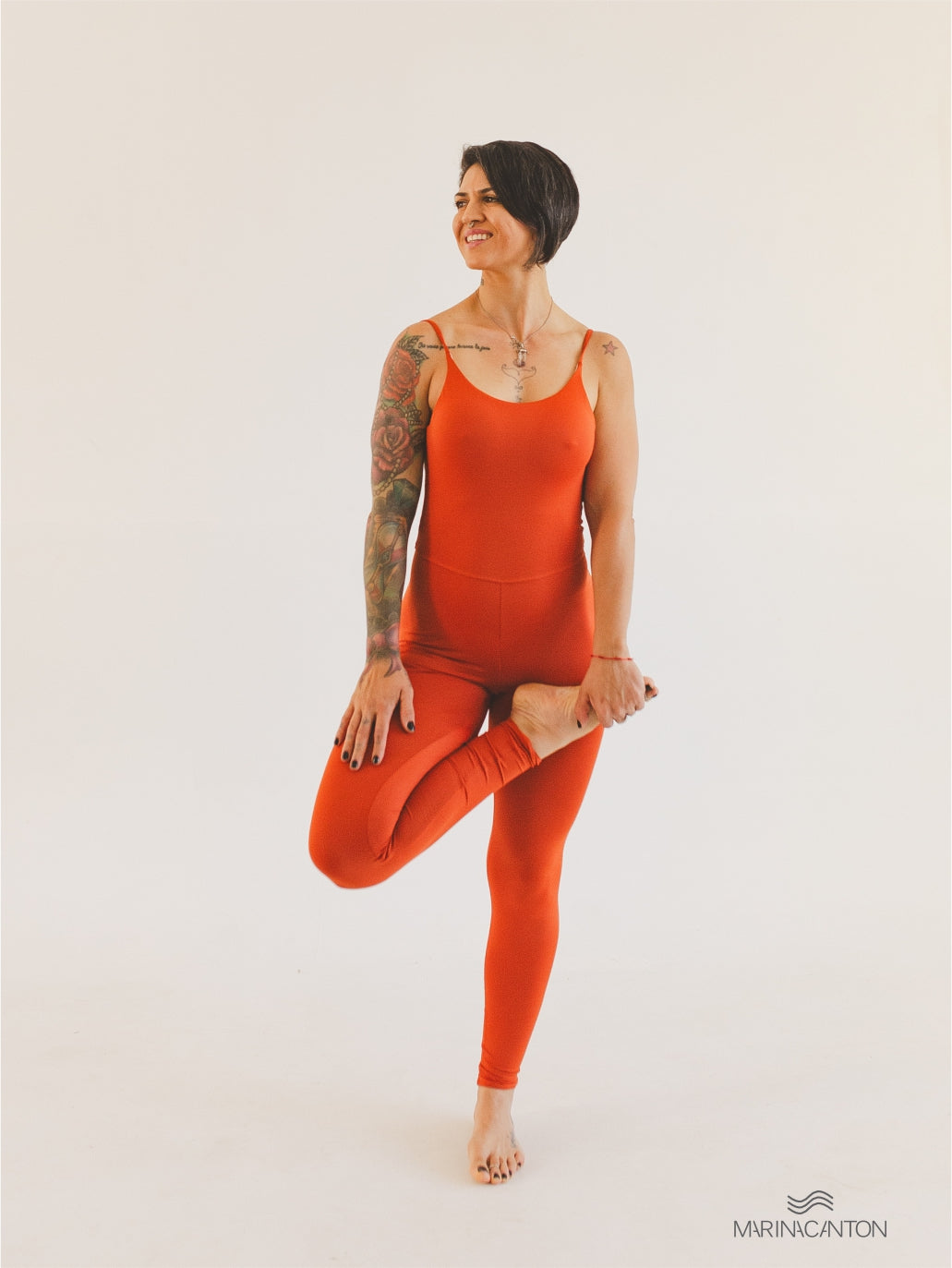 Macacão Bio Light Alcinha Costas V com Shorts Interno Colors Laranja Terracota