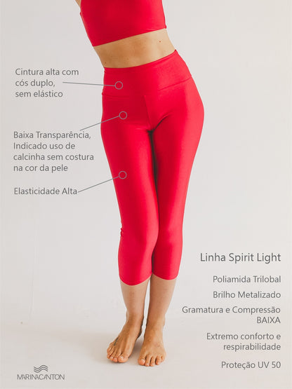 Legging Capri Spirit Light Cintura Alta Vermelho