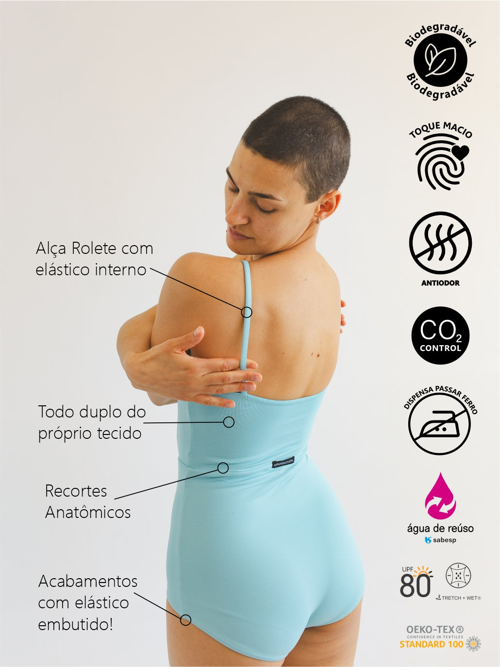 Body Hot Pants Bio Light Duplo de Alcinha Colors Azul Meditação