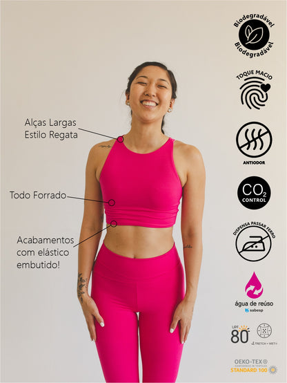 Top Cropped Bio Light Regata Colors Rosa Choque