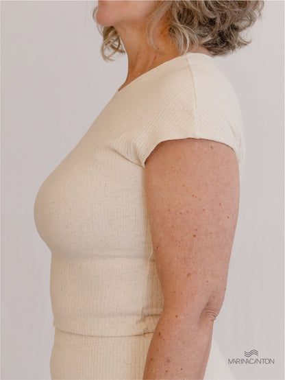 Blusa Cropped Semear Canelado Linho