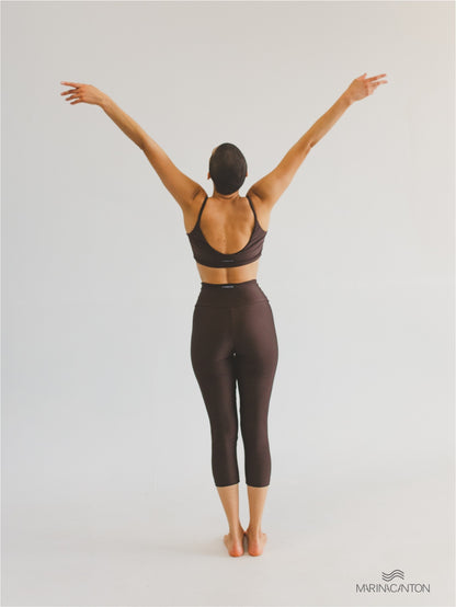 Legging Capri Spirit Cintura Alta Café