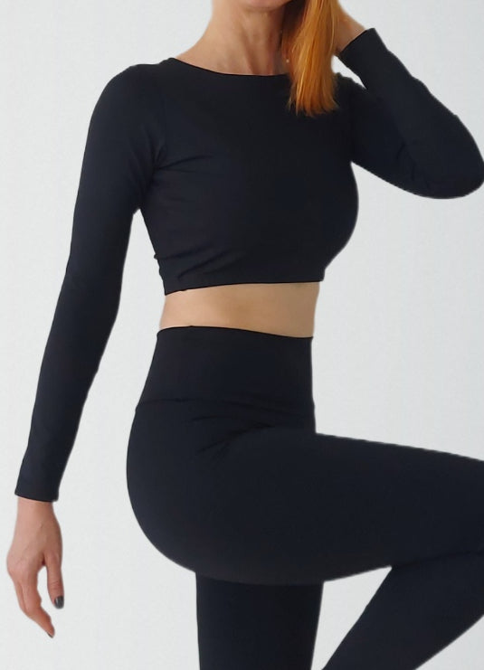 Top Bio Light Manga Longa Clássicos Preto