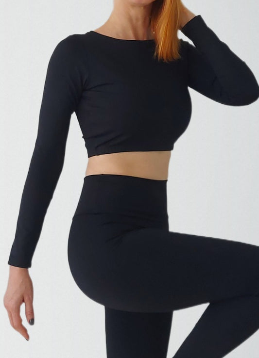 Top Bio Light Manga Longa Clássicos Preto