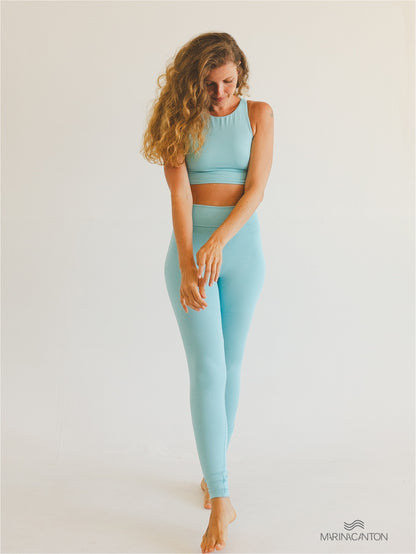 Legging Bio Light Cós Alongado com Shorts Interno Colors Azul Meditação