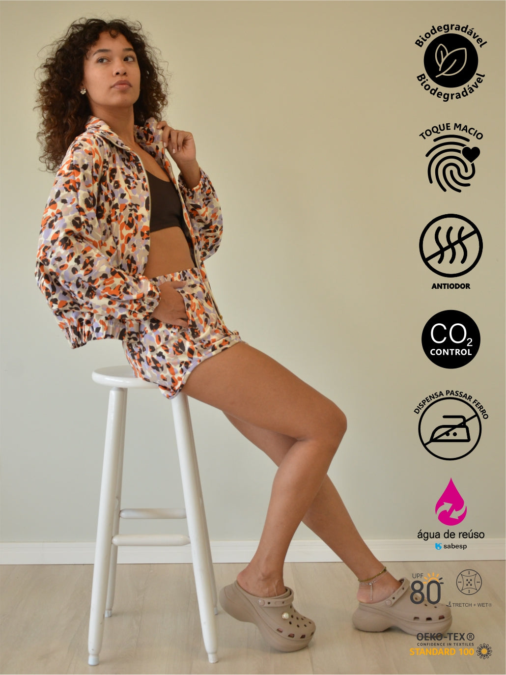 Conjunto Bio Light  Jaqueta + Shorts Flow Estampado