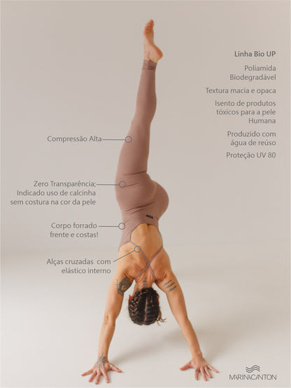 Macacão Bio UP Compress Alça Cruzada Avelã