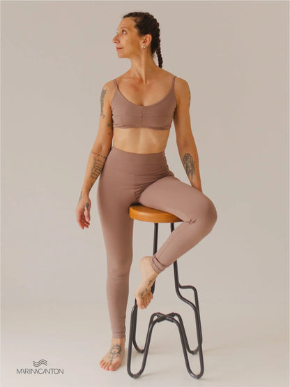 Legging Bio UP Compress Cintura Alta Avelã