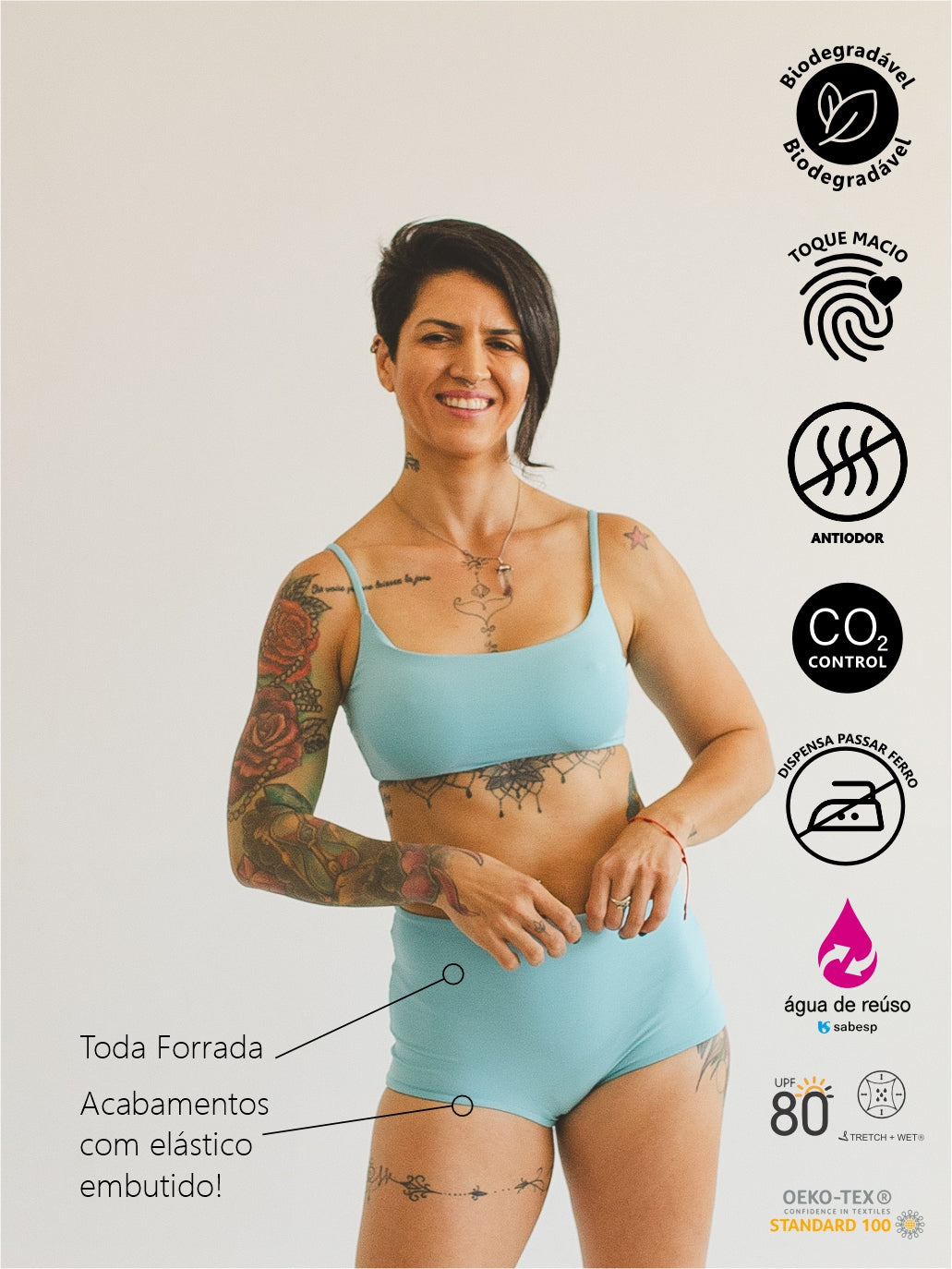 Hot Pants Bio Light Colors Azul Meditação