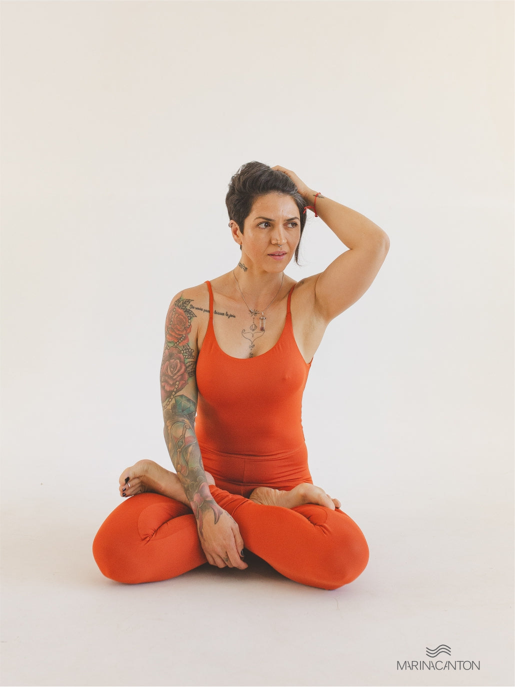 Macacão Bio Light Alcinha Costas V com Shorts Interno Colors Laranja Terracota