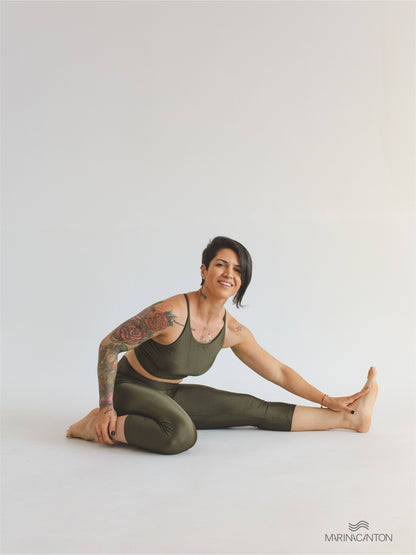 Legging Capri Spirit Light Cintura Alta Oliva