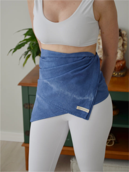 Toalha de Ajuste 100% Algodão com Tingimento Artesanal - Tie Dye Azul Mar