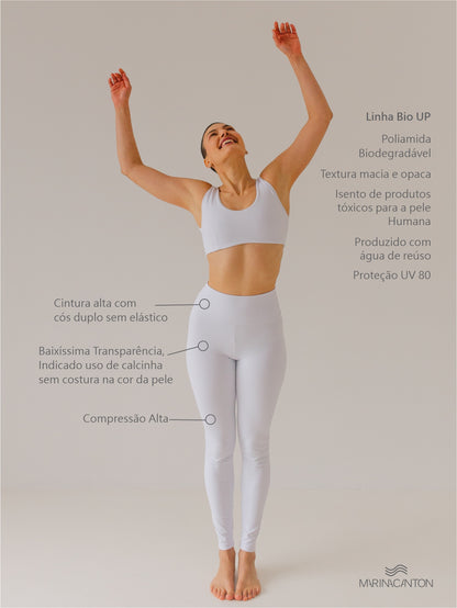 Legging Bio UP Compress Cintura Alta Branca