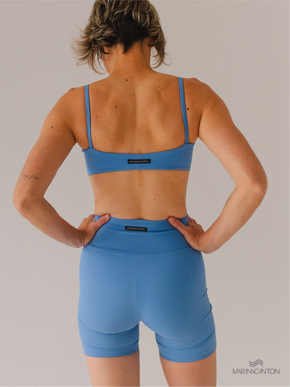 Bermuda Bio Up Compress Cintura Alta Azul Índigo