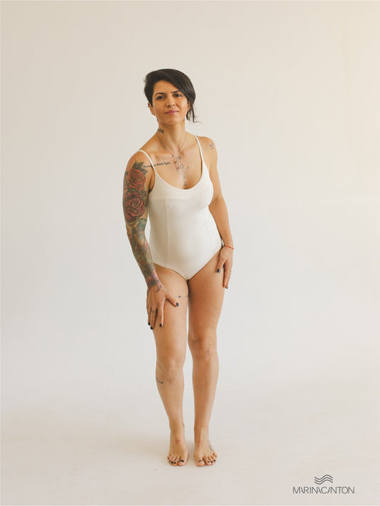 Body Maiô Bio Light Duplo de Alcinha Clássicos Off White