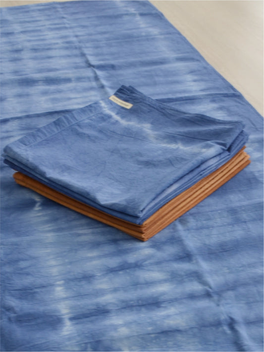 Toalha de Ajuste 100% Algodão com Tingimento Artesanal - Tie Dye Azul Mar