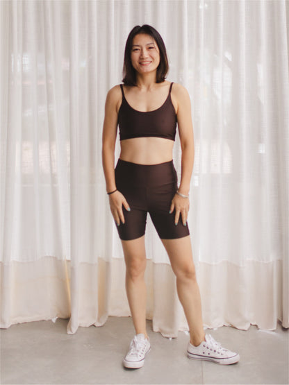 Shorts Spirit Cintura Alta Café