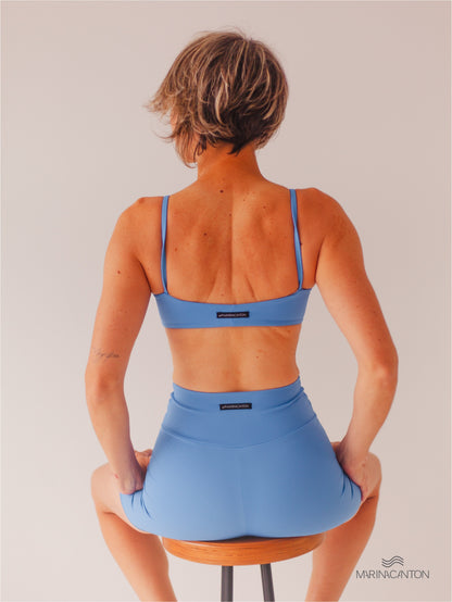 Top Bio UP Compress Alcinha Recortes Azul Índigo