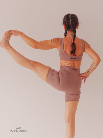 Bermuda Bio Up Compress Cintura Alta Avelã