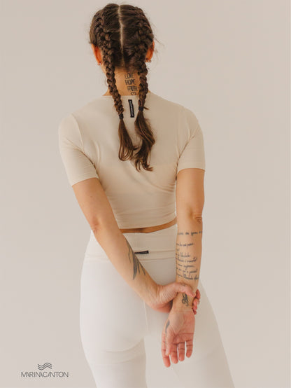 Cropped Breathe Manga Curta Off White