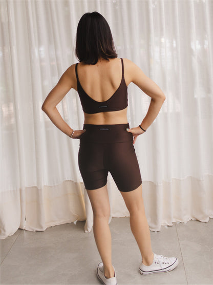 Shorts Spirit Cintura Alta Café