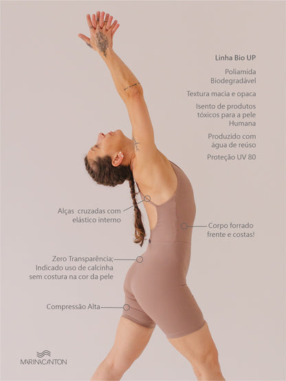 Macaquinho Bio UP Compress Alça Cruzada Avelã