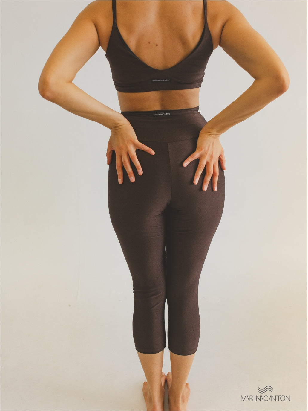 Legging Capri Spirit Cintura Alta Café