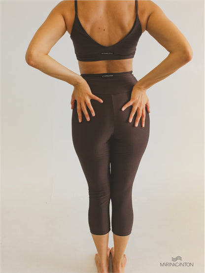 Legging Capri Spirit Cintura Alta Café