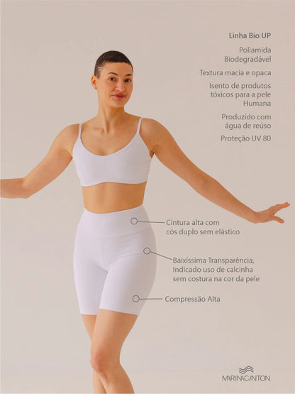 Bermuda Bio Up Compress Cintura Alta Branco