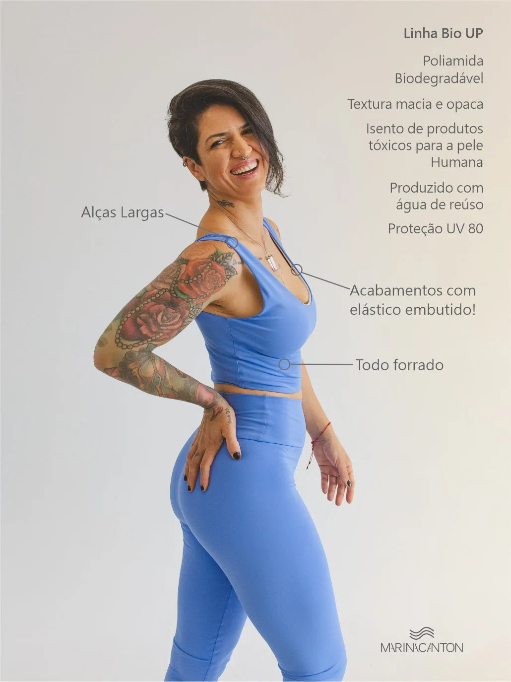 Cropped Bio UP Compress Confort Azul Índigo