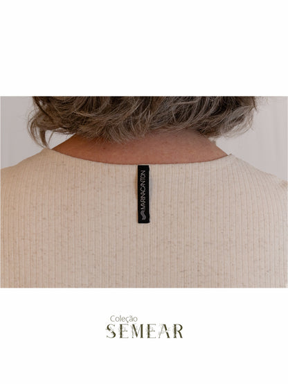 Blusa Cropped Semear Canelado Linho