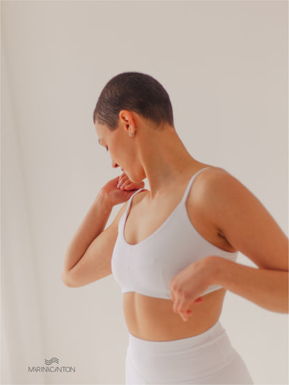 Top Bio UP Compress Alcinha Recortes Branco