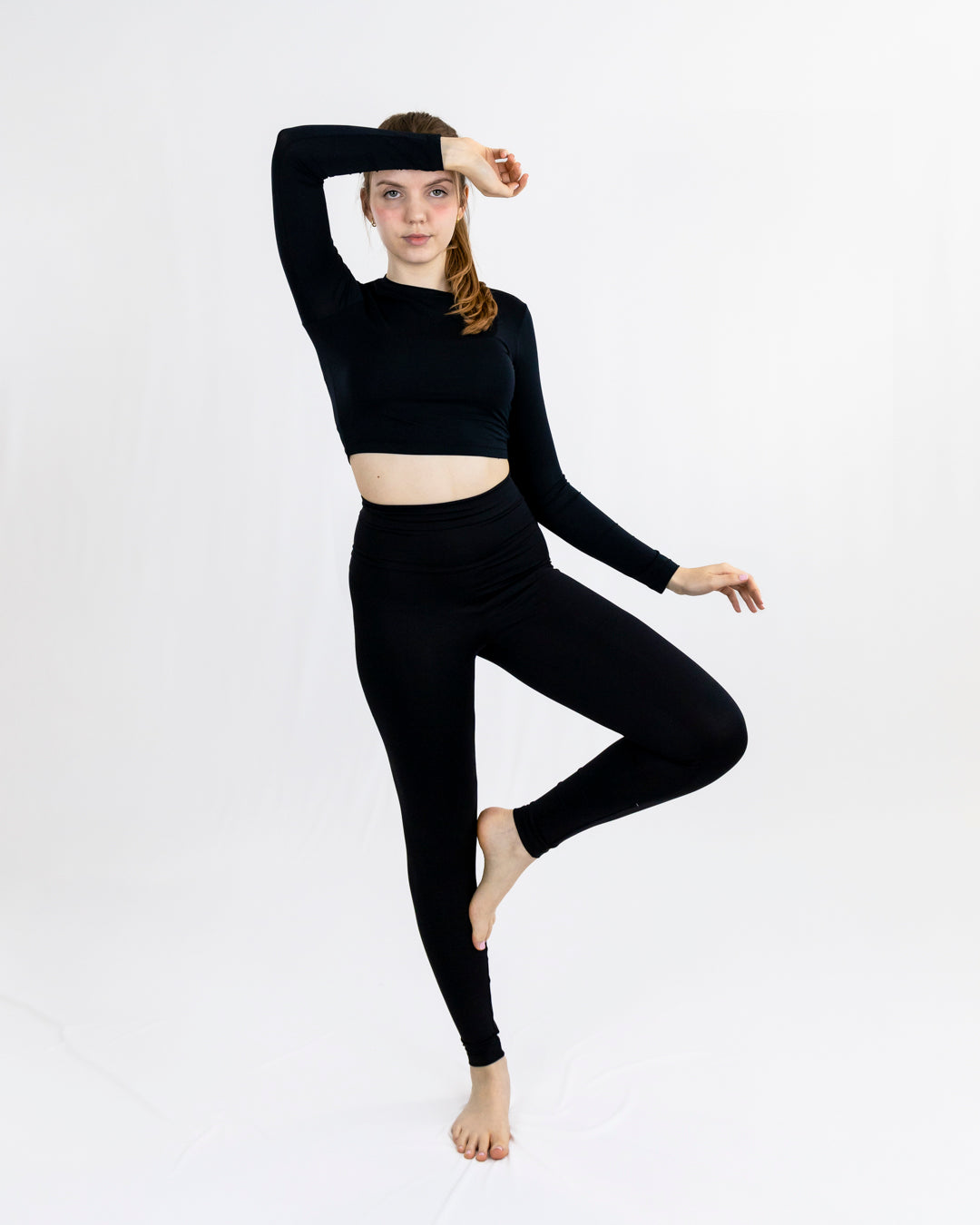 Cropped Breathe Manga Longa Preto