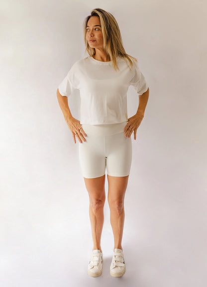 Bermuda Bio Up Compress Cintura Alta Off White