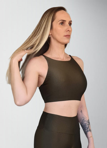 Top Spirit Light Alça Cruzada Oliva