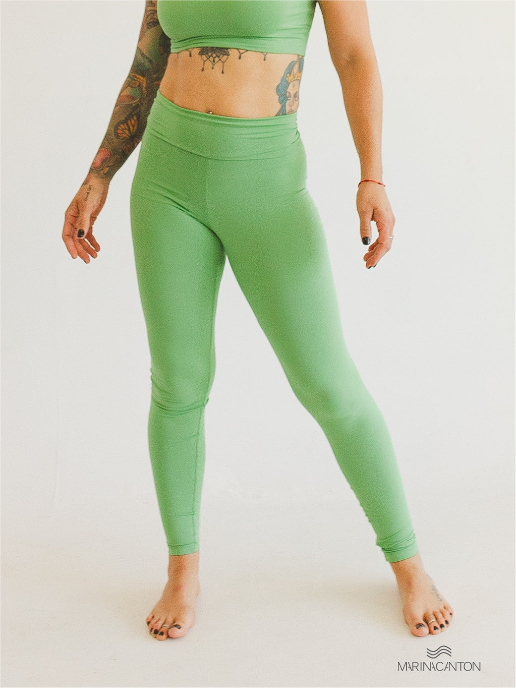 Legging Bio Light Cós Alongado com Shorts Interno Colors Verde Sálvia