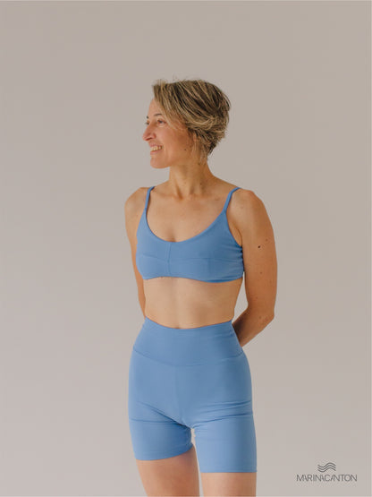 Top Bio UP Compress Alcinha Recortes Azul Índigo